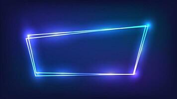 Neon double frame with shining effects vector