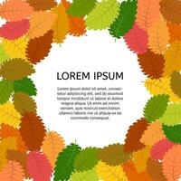 Background with autumn leaves with a place in the center for your text. Vector illustration.