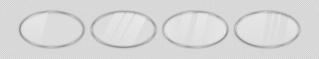 Glass plate in oval frame vector