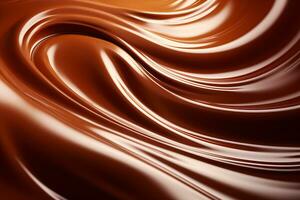 Dance of Light and Shadow - Swirls of Chocolate Cream Against Luminous Backdrop AI Generative photo