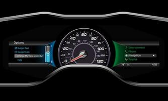 Car dashboard speedmeter technology design modern futuristic on boack background vector