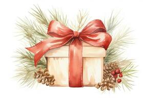 Watercolor Christmas gift background photo