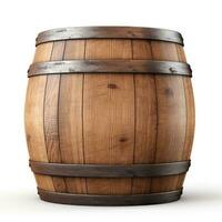 Old wooden barrel isolated photo