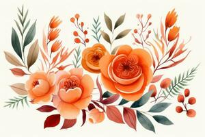 Watercolor floral background photo