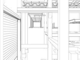 3d ilustración de industrial edificio vector