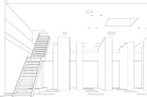 3d ilustración de industrial edificio vector