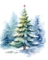 aquarelle illustration de Noël arbre png
