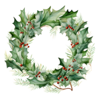 couronne de noël aquarelle png