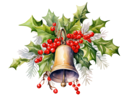 acuarela Navidad campana aislado png