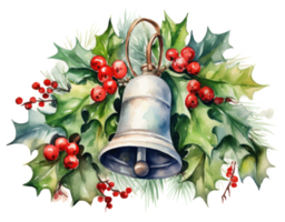 acuarela Navidad campana aislado png