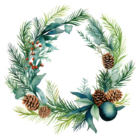 Watercolor Christmas wreath png