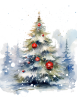 aquarelle illustration de Noël arbre png