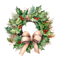 couronne de noël aquarelle png