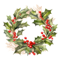 couronne de noël aquarelle png