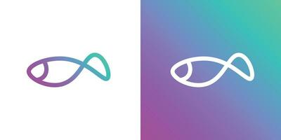 Minimal Awesome Creative Trendy Professional Infinity Fish Logo Design Template On Colorful Background. vector