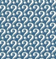 the pattern of repeating white question marks with a blue background is suitable for products with a mysterious impression such as a mystery box vector