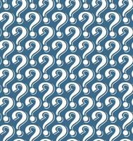 the pattern of repeating white question marks with a blue background is suitable for products with a mysterious impression such as a mystery box vector