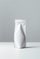 Packaging Bag Mockup White with shades white background, AI Generated photo