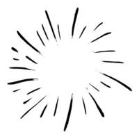 sunburst hand drawn. doodle background design element. isolated white background. vector illustration