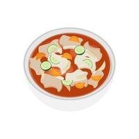 Logo Illustration Kimchi Sujebi Handpulled Dough Soup vector