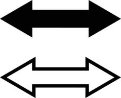 doble flecha icono conjunto vector en dos estilos aislado en blanco antecedentes . dos lado flecha icono conjunto
