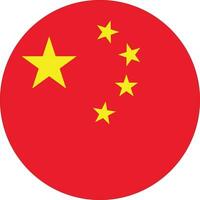 Round China flag vector . China flag button isolated on white background