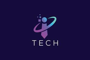 Trendy and Professional Colorful letter i Tech logo design vector template