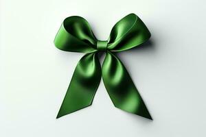 Realistic green ribbon symbolizes Lymphoma Liver organ donation or glaucoma awareness month in medicine photo