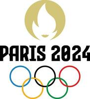 París 2024 olímpico juegos oficial símbolo logo resumen diseño vector ilustración