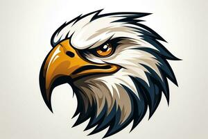 Falcon and eagle mascot logo template for sports teams t-shirts or posters on white background photo