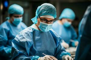 In the operating room a doctor robot offers robotic assisted surgery for precise operations photo