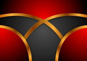 Black, red and bronze abstract tech corporate background vector