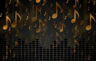 Black and golden abstract music background vector