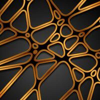 Luxury golden grid pattern abstract tech background vector