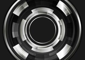 Black and metallic glossy circles gears abstract tech background vector