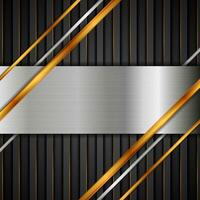 Abstract technology background with golden and silver stripes vector