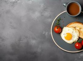 Healthy breakfast with eggs photo