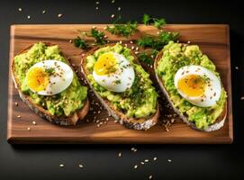 sano desayuno con frito huevos foto