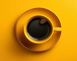 Coffee time concept in yellow colors photo