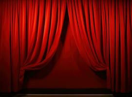 un rojo cortinas en teatro foto