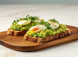 sano desayuno con frito huevos foto