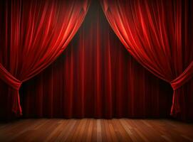 A red curtains in theatre photo