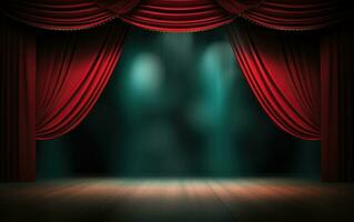 A red curtains in theatre photo