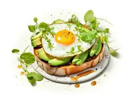 Healthy brealfast with fried eggs photo