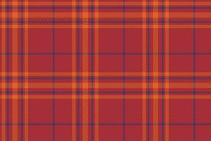 Plaid background, check seamless pattern in red. Vector fabric texture for textile print, wrapping paper, gift card or wallpaper.