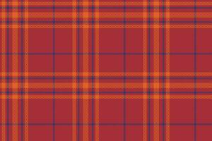 Plaid background, check seamless pattern in red. Vector fabric texture for textile print, wrapping paper, gift card or wallpaper.