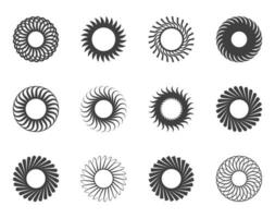 espiral y remolino movimiento retortijón círculos diseño elemento colocar. vector