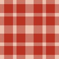 Plaid seamless pattern in red. Check fabric texture. Vector textile print.