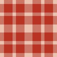 Plaid seamless pattern in red. Check fabric texture. Vector textile print.