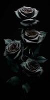 Spellbinding closeup portrait of roses, eternal melancholy, AI Generated photo